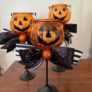 🎃 NWOT Set of 3 Lighted Jack-o’-lantern Votives